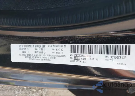 2013 Dodge Avenger Sxt из США, поврежденный, VIN 1C3CDZCB0DN680997